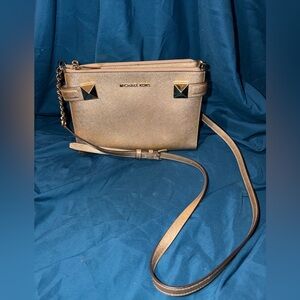Michael Kors gold metallic crossbody